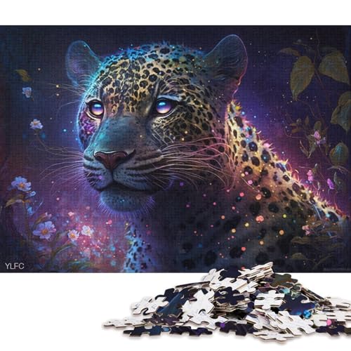 1000-teiliges Puzzle für Erwachsene, magischer Wilder Leopard, Puzzle für Erwachsene, Holzpuzzle, Spielzeug, Wanddekoration, 75 x 50 cm von LiJianXXXB