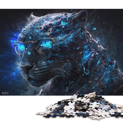 1000-teiliges Puzzle für Erwachsene, magischer schwarzer Leopardenkrieger, Puzzle für Erwachsene, Holzpuzzle, Lernspielzeug, 75 x 50 cm von LiJianXXXB