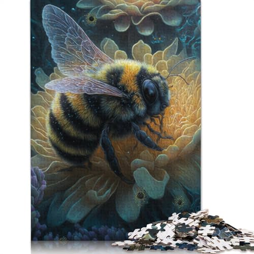 1000-teiliges Puzzle für Erwachsene, mit Blumen Verziertes Hummel-Puzzle für Kinder, Kartonpuzzle, Lernspiele für Erwachsene und Kinder, 38 x 26 cm von LiJianXXXB