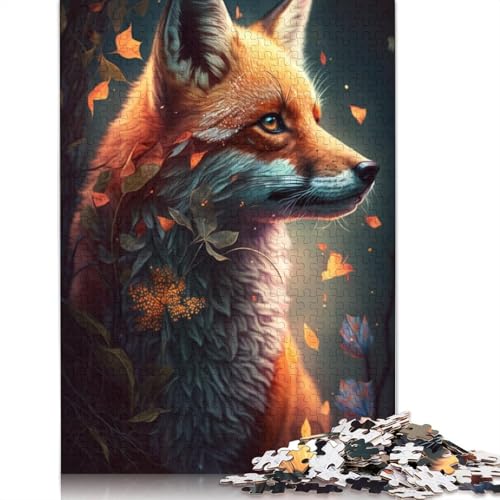 1000-teiliges Puzzle für Erwachsene, süßes Kunst-Fuchs-Puzzle für Kinder, Karton-Puzzle, Lernspiele für Erwachsene und Kinder, 38 x 26 cm von LiJianXXXB