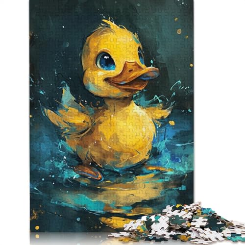 1000-teiliges Puzzle für Erwachsene, süßes kleines gelbes Enten-Puzzle für Kinder, Kartonpuzzle, Lernspiele für Erwachsene und Kinder, 38 x 26 cm von LiJianXXXB