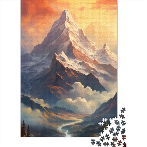 1000-teiliges Puzzle für Erwachsene und Kinder, Berglandschafts-Puzzle für Erwachsene, Holzpuzzle, Lernspielzeug, Familienspiele (Größe 75 x 50 cm) von LiJianXXXB