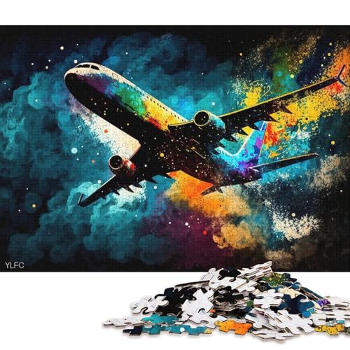 1000-teiliges Puzzle für Erwachsene und Kinder, Bunte Flugzeuge, Puzzle für Erwachsene, Holzpuzzle, Lernspiel für Erwachsene und Kinder (Größe 75 * 50 cm) von LiJianXXXB