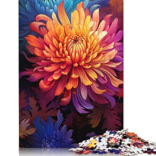 1000-teiliges Puzzle für Erwachsene und Kinder, Herbstblätter und Aster, Puzzle für Kinder, Papppuzzle, Lernspielzeug, Familienspiele, Größe 38 x 26 cm von LiJianXXXB