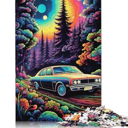 1000-teiliges Puzzle für Erwachsene und Kinder, Neonauto in der Natur, Puzzle für Erwachsene, Kartonpuzzle, Heimkunstdekor, 38 x 26 cm von LiJianXXXB