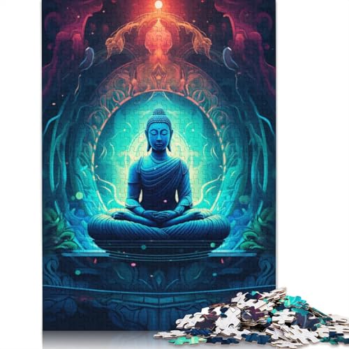 1000-teiliges Puzzle für Erwachsene und Kinder, farbenfrohe Buddha-Statue, Puzzle für Kinder, Papppuzzle, Lernspielzeug, Familienspiele, Größe 38 x 26 cm von LiJianXXXB