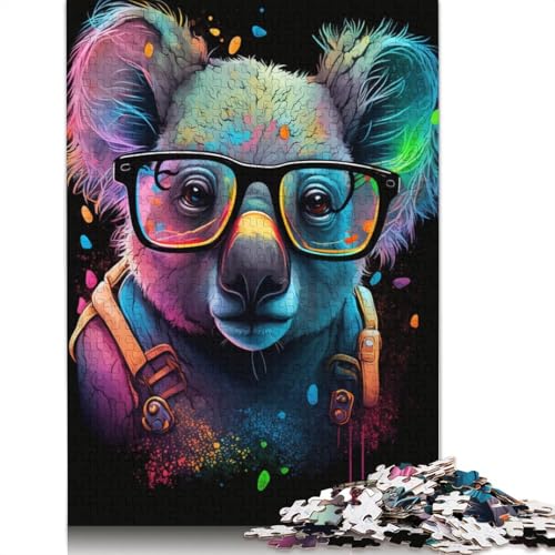 1000-teiliges Puzzle für Erwachsene und Kinder. Koala mit Brille. Puzzle für Erwachsene. Holzpuzzle, anspruchsvoll, Aber unterhaltsam und humorvoll. Größe: 75 x 50 cm von LiJianXXXB