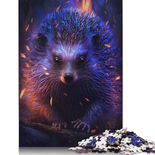 1000-teiliges Puzzle mit Feuertier-Igel, Puzzle für Erwachsene, Papppuzzle, tolle Geschenke zu Weihnachten, Größe: 38 x 26 cm von LiJianXXXB