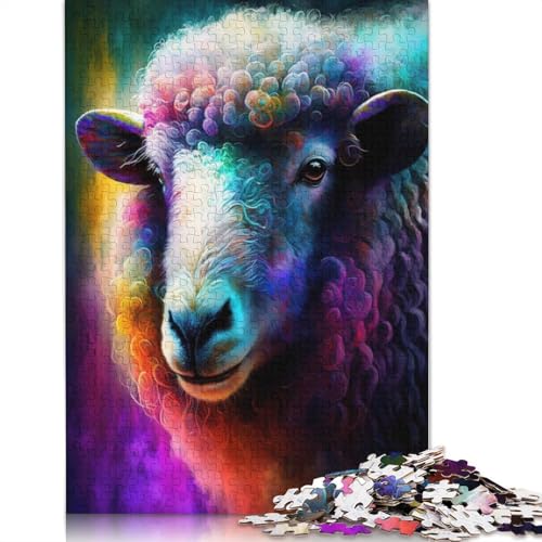 1000-teiliges Puzzle mit Schaf-Graffiti-Motiv, für Erwachsene, Holzpuzzle, interessantes Puzzle zur Stressreduzierung, 75 x 50 cm von LiJianXXXB