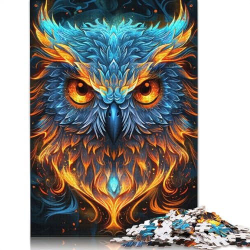 1000-teiliges Puzzle mit schönen Eulen, Puzzle für Erwachsene, Kartonpuzzle, dekomprimierendes geistiges Lernspielzeug, 38 x 26 cm von LiJianXXXB