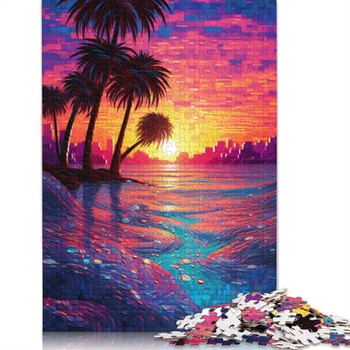 1000-teiliges Puzzlespiel Schöne Strandlandschaft, Puzzle für Erwachsene, Kartonpuzzle für Sommerliebhaber, 38 x 26 cm von LiJianXXXB