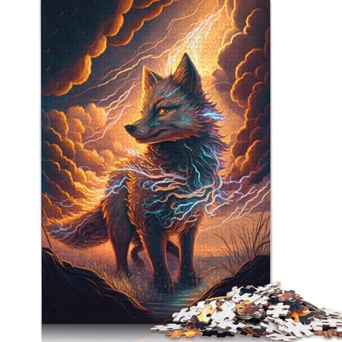 Lustiges Puzzle für Erwachsene, 1000 Teile, Fantasie-Fuchs-Tierpuzzle für Erwachsene, Kartonpuzzle, anspruchsvolles Spiel, Größe: 38 x 26 cm von LiJianXXXB