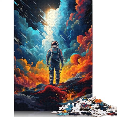 Puzzle, Bunte Zeichnung eines Astronauten, 1000-teiliges Puzzle, Papppuzzle für Erwachsene und Kinder, Lernspiel für Erwachsene und Kinder, Größe 38 x 26 cm von LiJianXXXB