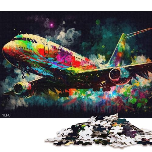 Puzzle 1000 Teile, Bunte Flugzeuge, Puzzle für Kinder, Holzpuzzle, Heimkunstdekor (Größe 75 * 50 cm) von LiJianXXXB