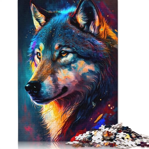 Puzzle 1000 Teile, Cosmic Wolf Graffiti, Holzpuzzle, tolles Geschenk für Erwachsene, 75 x 50 cm von LiJianXXXB