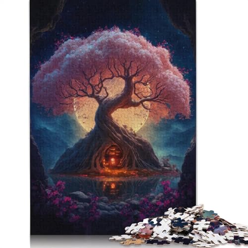 Puzzle 1000 Teile, Galaxy Art, Kirschbaum, Erwachsenenpuzzle, Kartonpuzzle, tolles Geschenk für Erwachsene, 38 x 26 cm von LiJianXXXB