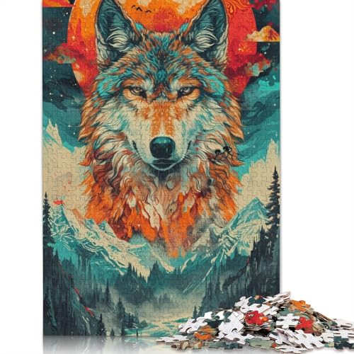 Puzzle 1000 Teile, Psychedelischer Wolf, Puzzle für Erwachsene, Papppuzzle, gutes Geschenk für Erwachsene und Kinder, 38 x 26 cm von LiJianXXXB