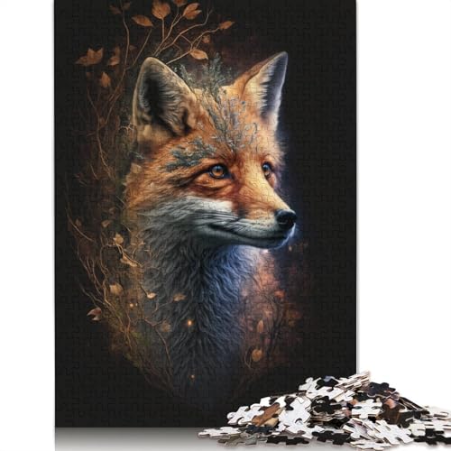 Puzzle 1000 Teile, süßer Kunstfuchs, Erwachsenenpuzzle, Papppuzzle, tolles Geschenk für Erwachsene, 38 x 26 cm von LiJianXXXB