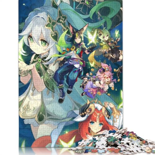 Puzzle 1000 Teile,Genshin Impact Puzzle für Kinder,Holzpuzzle,Lernspiele für Erwachsene und Kinder (Größe 75 x 50 cm) von LiJianXXXB