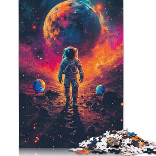 Puzzle 1000 Teile Astronauten unter einem fremden Planeten, Erwachsenenpuzzle, Papppuzzle, tolles Geschenk für Erwachsene, 38 x 26 cm von LiJianXXXB