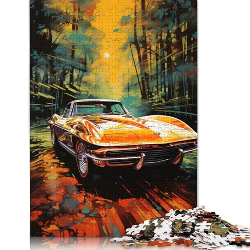 Puzzle 1000 Teile Cooles buntes Sportwagen-Puzzle für Erwachsene, Karton-Puzzle, Lernspielzeug, 38 x 26 cm von LiJianXXXB