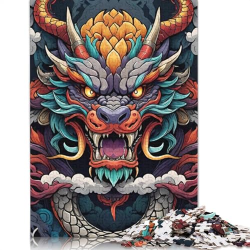 Puzzle 1000 Teile Fantasy Flying Dragon Puzzle für Erwachsene Holzpuzzle Heimdekoration 75x50cm von LiJianXXXB