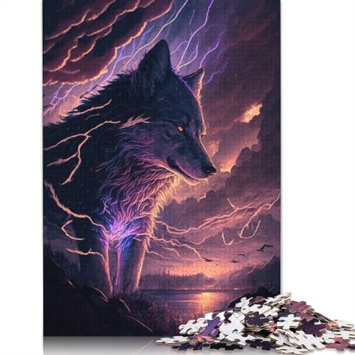 Puzzle 1000 Teile Fantasy Wolf Puzzle für Kinder Holzpuzzle Tolles Geschenk für Erwachsene Größe: 75x50cm von LiJianXXXB