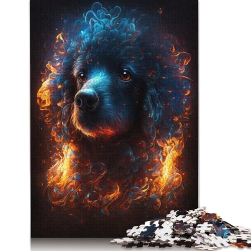 Puzzle 1000 Teile Feuertier-Pudel-Puzzle für Erwachsene, Holzpuzzle, herausfordernd, Aber unterhaltsam und humorvoll, Größe: 75 x 50 cm von LiJianXXXB