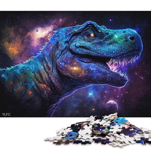 Puzzle 1000 Teile Galaxie, kosmischer Dinosaurier für Erwachsene, Holzpuzzle für Familienspaß und Spieleabend (Größe 75 * 50 cm) von LiJianXXXB