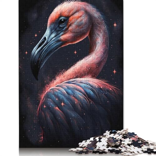 Puzzle 1000 Teile Galaxy Flamingo Puzzle für Erwachsene Kartonpuzzle Anspruchsvolles Spiel Größe: 38x26cm von LiJianXXXB