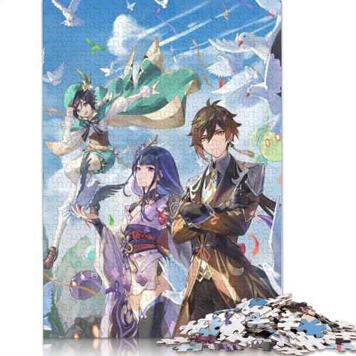 Puzzle 1000 Teile Genshin Impact für Kinder,Kartonpuzzle,Lernspiele für Erwachsene und Kinder (Größe 38 x 26 cm) von LiJianXXXB