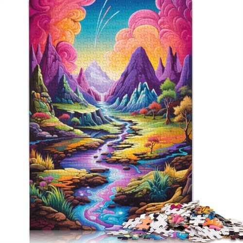 Puzzle 1000 Teile Himmelslandschaft Fantasiefarben Puzzle für Erwachsene Kartonpuzzle Lernspielzeug 38x26cm von LiJianXXXB