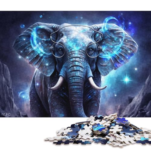 Puzzle 1000 Teile Magic Art Elefant Puzzles für Erwachsene Kartonpuzzles Heimdekorationspuzzles 38x26cm von LiJianXXXB