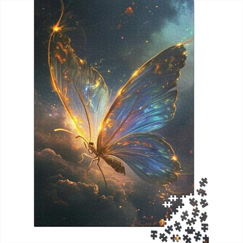 Puzzle 1000 Teile Schmetterling Sci-Fi Magisches quadratisches Puzzle für Erwachsene und Kinder Holzbrettpuzzle Anspruchsvolles Spiel Größe: 75 x 50 cm von LiJianXXXB