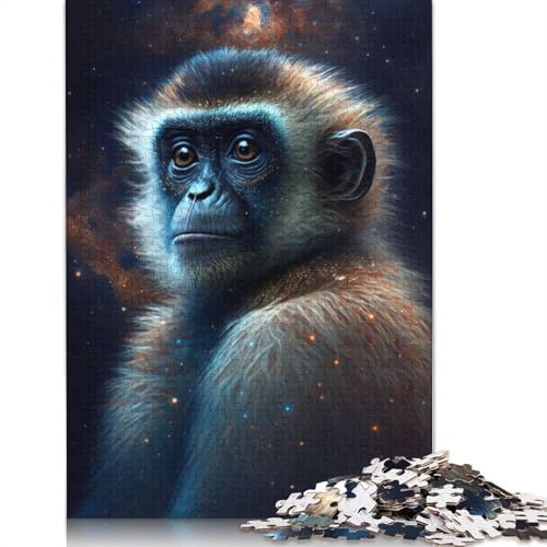 Puzzle 1000 Teile Tier-Weltraum-AFFE-Puzzle für Erwachsene Holzpuzzle Familienspiele Größe: 75x50cm von LiJianXXXB