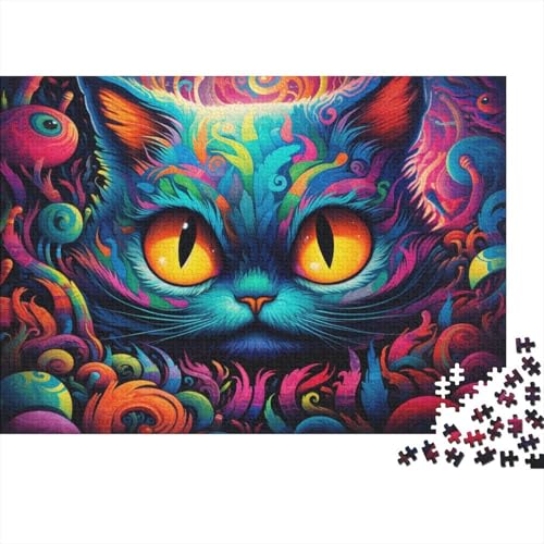 Puzzle 1000 Teile für Erwachsene, Alice-Katzen-Puzzle für Erwachsene, Holzpuzzle, Heimkunstdekor, 50 x 75 cm von LiJianXXXB