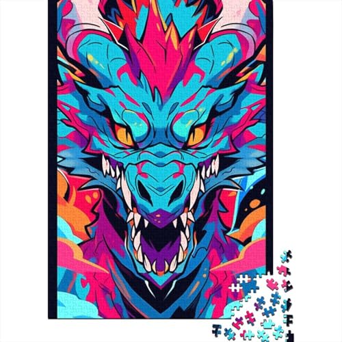 Puzzle 1000 Teile für Erwachsene, Anime-Art-Drachen-Puzzle für Erwachsene, Holzpuzzle, anspruchsvolle Spielpuzzles (Größe 75 x 50 cm) von LiJianXXXB