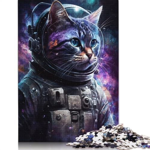 Puzzle 1000 Teile für Erwachsene, Astronautenkunst, Katzen-Puzzle für Erwachsene, Karton-Puzzle, Puzzle für Erwachsene, Geschenke (Größe 38 x 26 cm) von LiJianXXXB