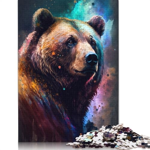 Puzzle 1000 Teile für Erwachsene, Braunbär-Graffiti-Kunst, Puzzles für Erwachsene, Papppuzzle, Spielzeug, Denkspiel, 38 x 26 cm von LiJianXXXB