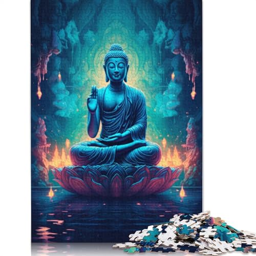 Puzzle 1000 Teile für Erwachsene, Bunte Buddha-Statue, Puzzle für Erwachsene, Karton-Puzzle, Spielzeug, Wanddekoration, Größe 38 x 26 cm von LiJianXXXB