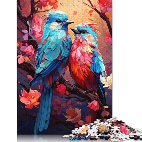 Puzzle 1000 Teile für Erwachsene, Bunte Psychedelia der Vögel, Puzzle für Erwachsene, Holzpuzzle, Spielzeug, Wanddekoration, Größe 75 x 50 cm von LiJianXXXB