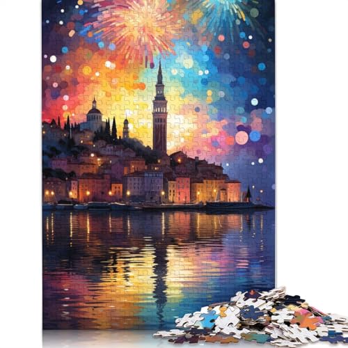 Puzzle 1000 Teile für Erwachsene, Bunte Psychedelia in Rovinj, Puzzle für Erwachsene, Karton-Puzzle, Spielzeug, Wanddekoration, Größe 38 x 26 cm von LiJianXXXB