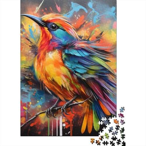 Puzzle 1000 Teile für Erwachsene, Bunte Vögel, Puzzle aus Holz, tolles Geschenk für Erwachsene, Größe: 75 x 50 cm von LiJianXXXB