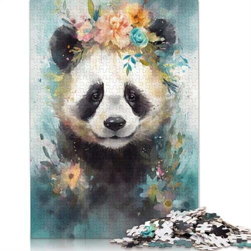 Puzzle 1000 Teile für Erwachsene, Buntes Baby-Panda-Puzzle, Kartonpuzzle, tolles Geschenk für Erwachsene, 38 x 26 cm von LiJianXXXB