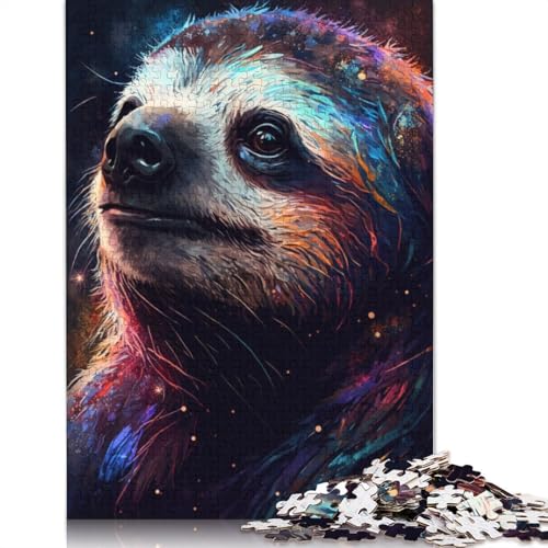 Puzzle 1000 Teile für Erwachsene, Faultier-Tier-Graffiti, Puzzles für Erwachsene, Kartonpuzzle, Spielzeug, Denkspiel, 38 x 26 cm von LiJianXXXB