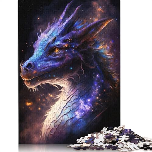 Puzzle 1000 Teile für Erwachsene, Galaxie-Puzzle mit fliegendem Drachen, für Kinder, Holzpuzzle, Lernspiele für Erwachsene und Kinder, Größe: 75 x 50 cm von LiJianXXXB