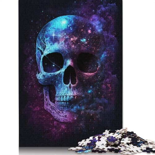 Puzzle 1000 Teile für Erwachsene, Galaxie-Totenkopf-Familienpuzzle für Erwachsene, Holzpuzzle, Lernspiel, Herausforderungsspielzeug (Größe 75 x 50 cm) von LiJianXXXB