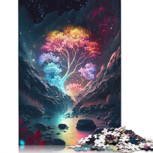 Puzzle 1000 Teile für Erwachsene, Galaxy Art Tree Puzzle, Kartonpuzzle, Erwachsenenpuzzle, Geschenke, 38 x 26 cm von LiJianXXXB