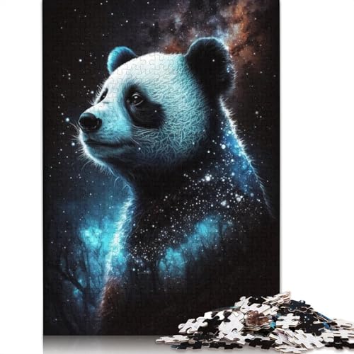 Puzzle 1000 Teile für Erwachsene, Galaxy Panda Puzzle, Kartonpuzzle, Heimdekorationspuzzle (Größe 38 x 26 cm) von LiJianXXXB