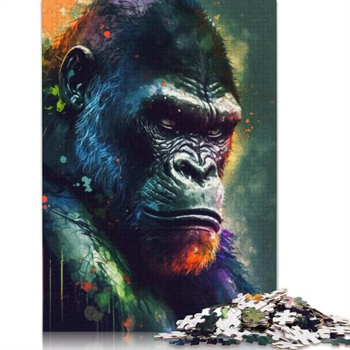 Puzzle 1000 Teile für Erwachsene, Graffiti-Gorilla, Puzzles für Erwachsene, Kartonpuzzle, Spielzeug, Denkspiel, 38 x 26 cm von LiJianXXXB